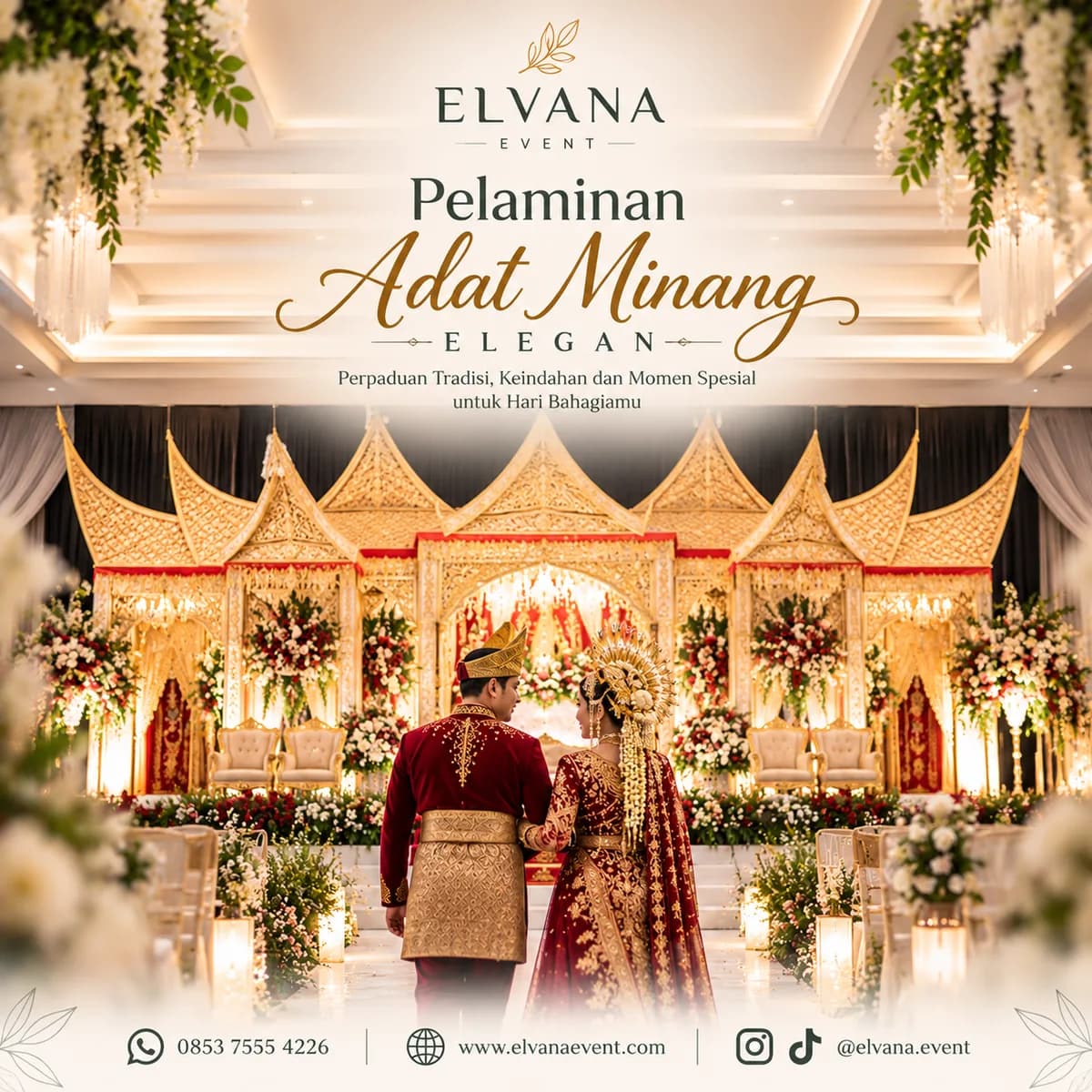 Inspirasi dekorasi pelaminan wedding elegan dengan konsep adat tradisional dan modern – ELVANA EVENT.